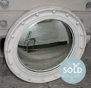 Pedran hand painted shabby chic Round Convex Mirror