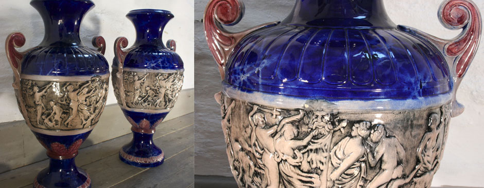 Pedran Vintage Finds - Majolica Urns